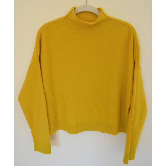 Pilcro Anthropologie Alani Cashmere Sweater Small Chartreuse Yellow - Picture 3 of 7